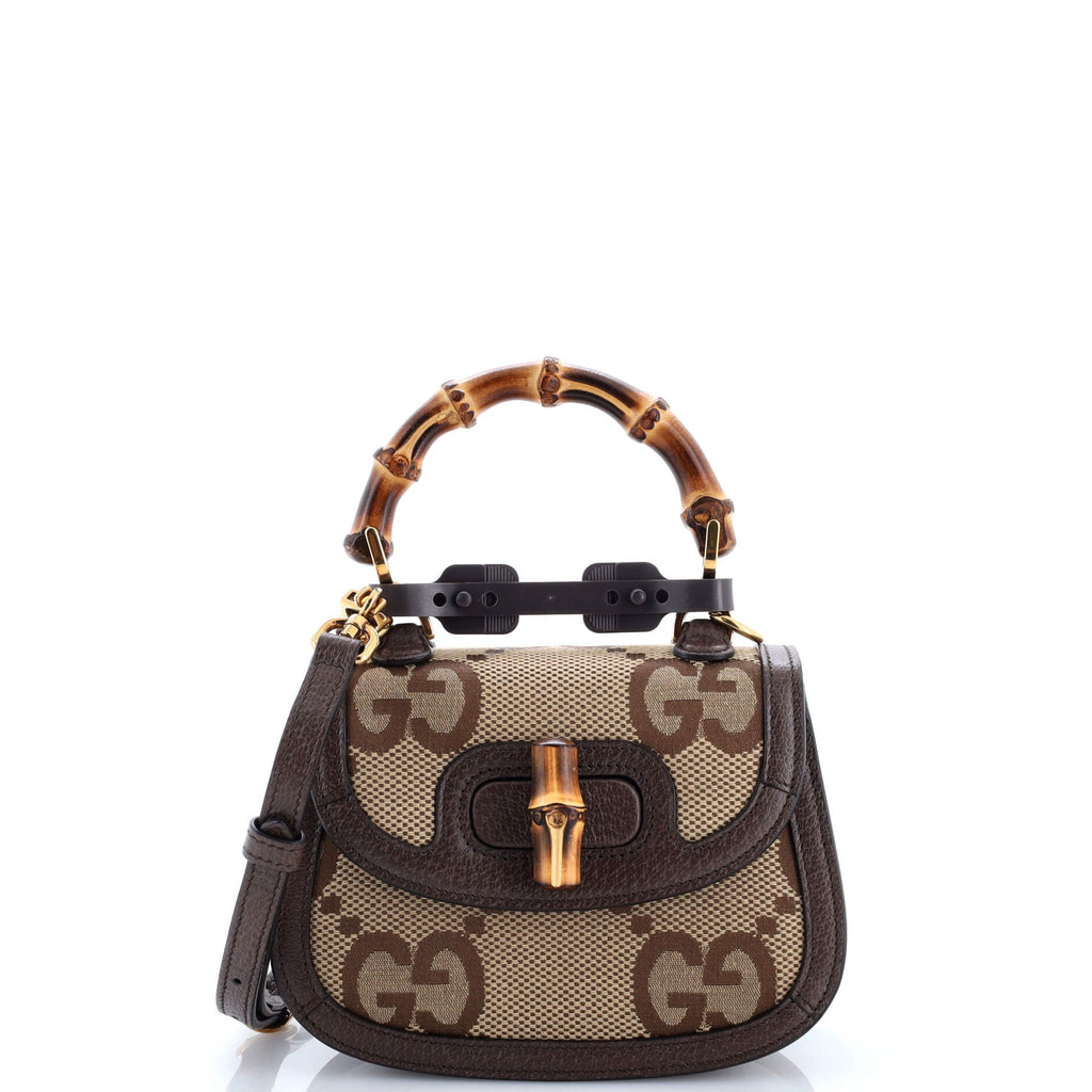 Bamboo 1947 Top Handle Bag Jumbo GG Canvas Mini
