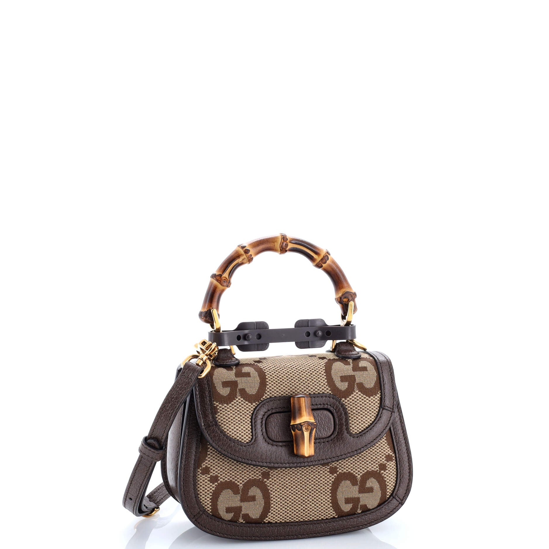 Bamboo 1947 Top Handle Bag Jumbo GG Canvas Mini