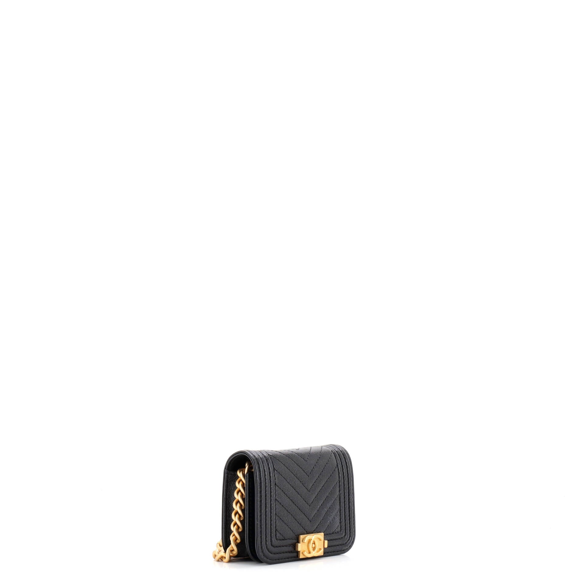 Boy Flap Chain Belt Bag Chevron Caviar