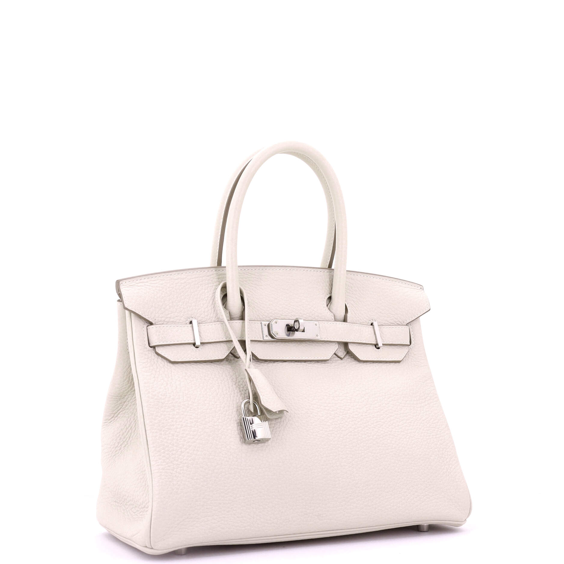 Birkin Handbag Light Clemence with Palladium Hardware 30