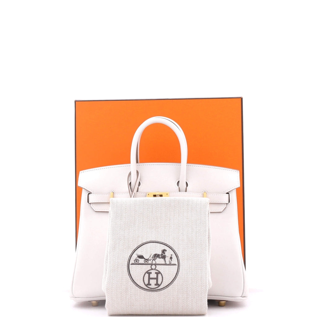 Birkin Handbag Grey Swift with Gold Hardware 25