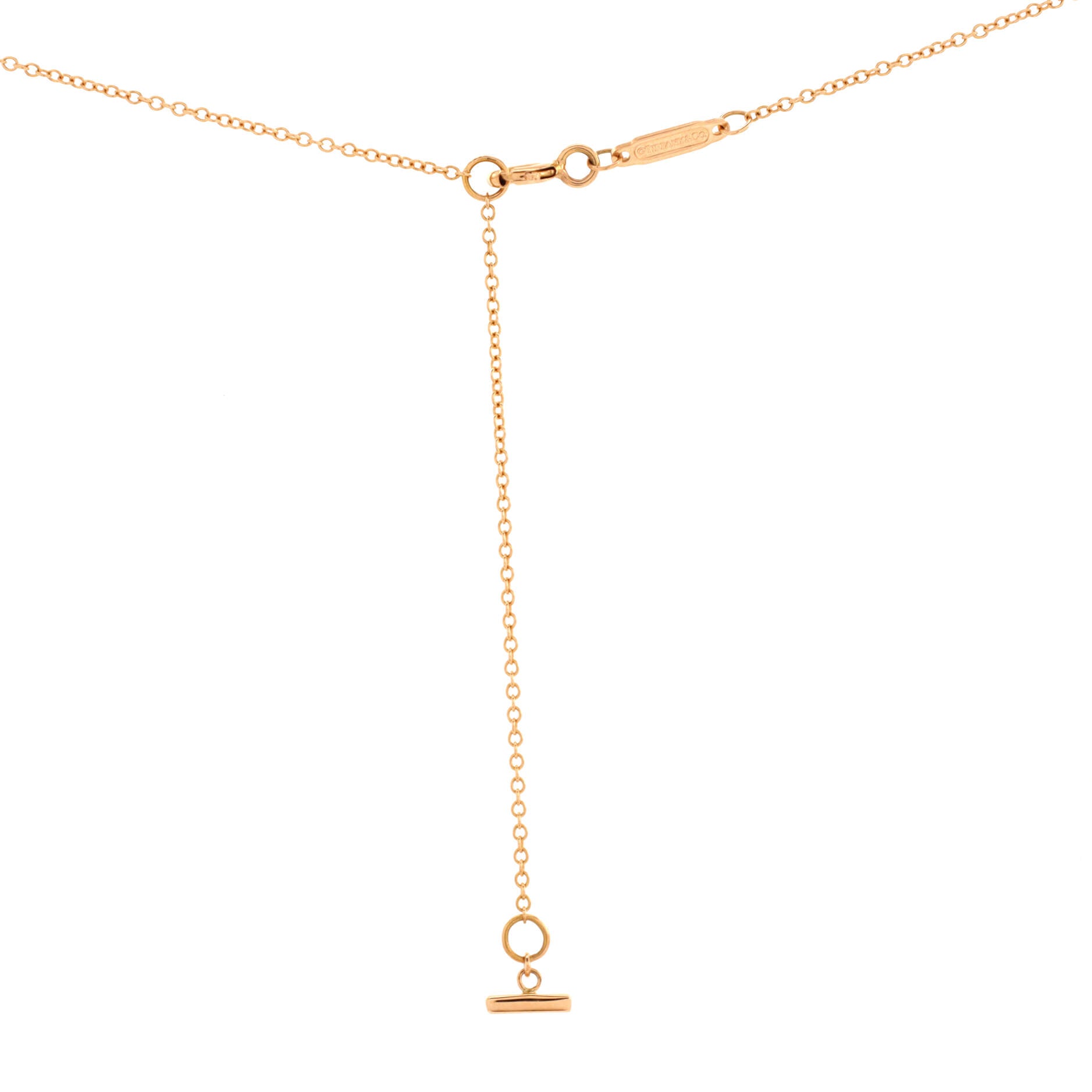 T Smile Pendant Necklace 18K Rose Gold Small