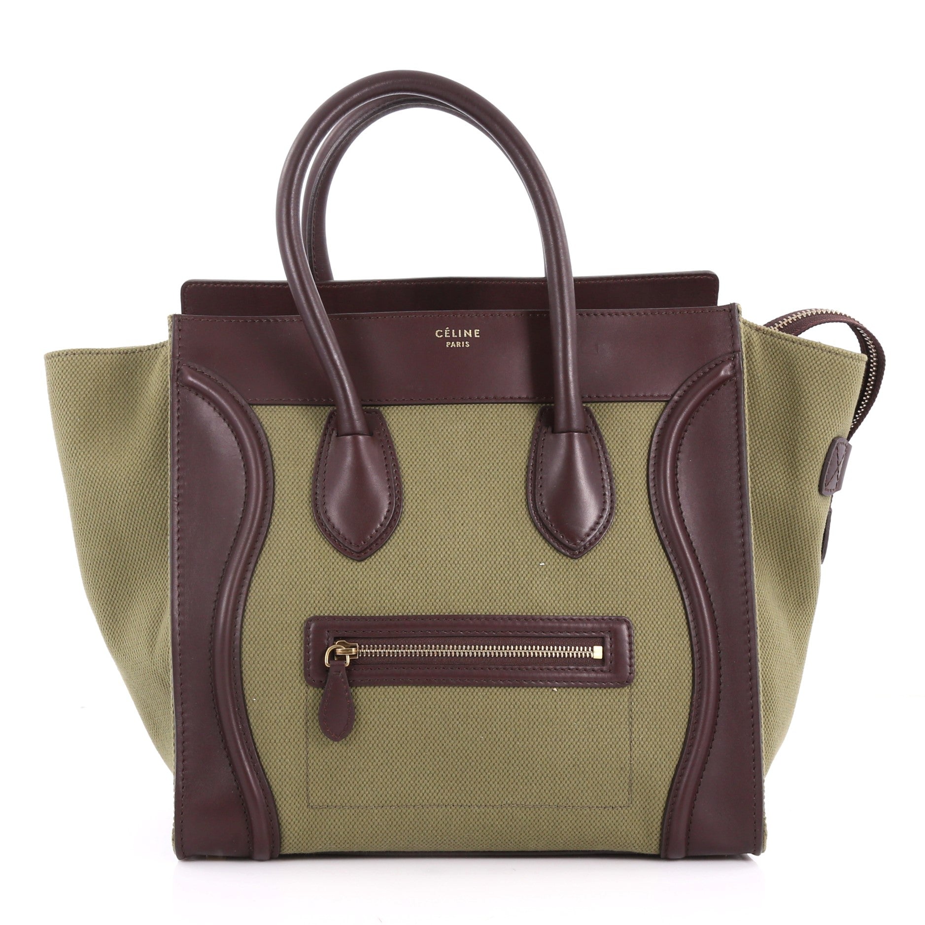 Luggage Handbag Canvas and Leather Mini