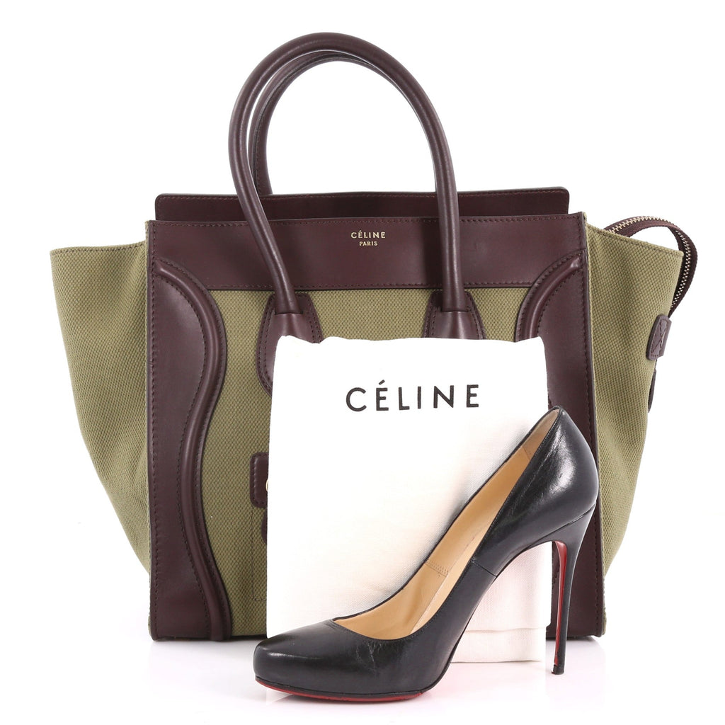 Luggage Handbag Canvas and Leather Mini