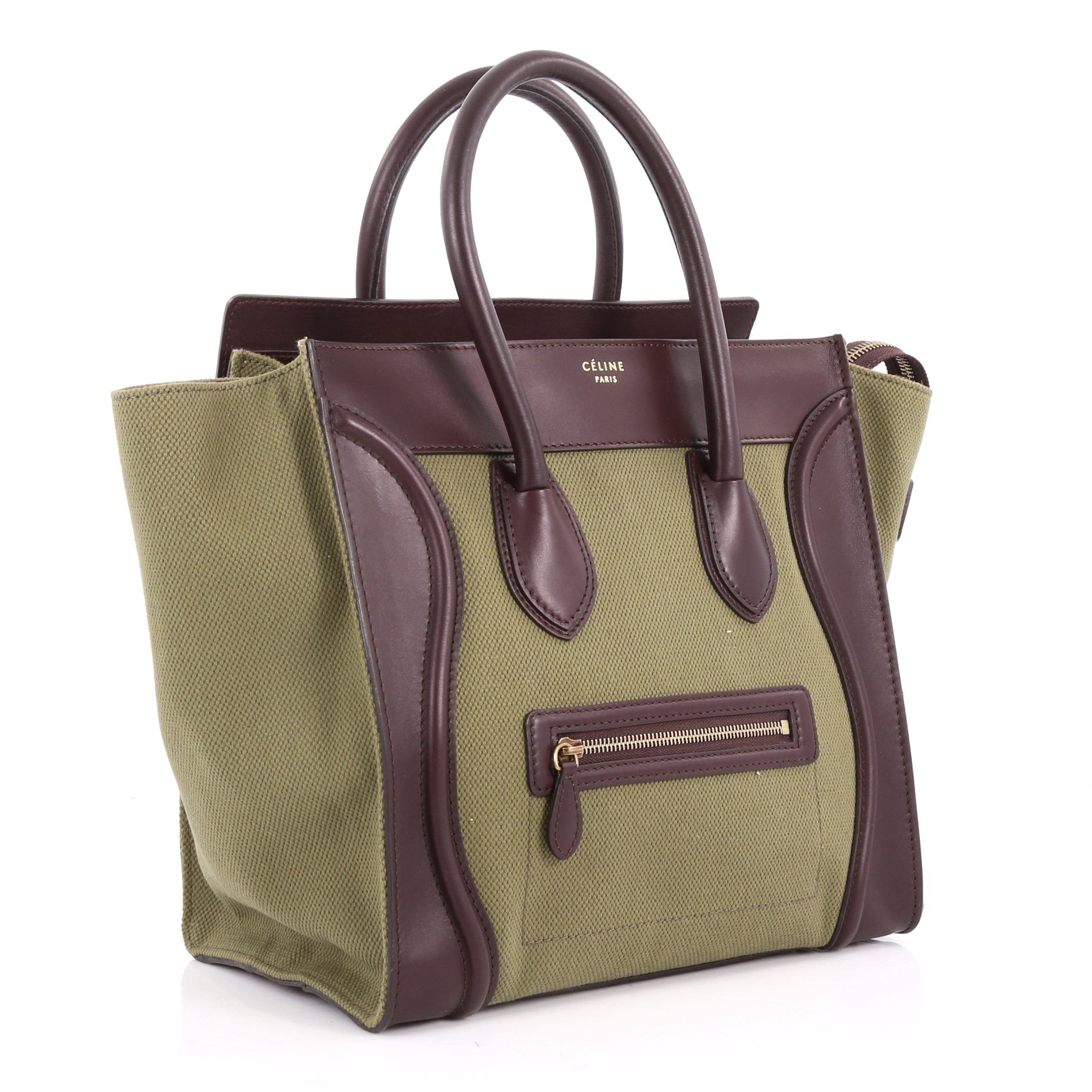 Luggage Handbag Canvas and Leather Mini