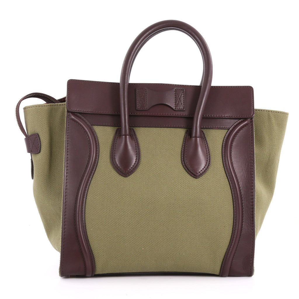 Luggage Handbag Canvas and Leather Mini