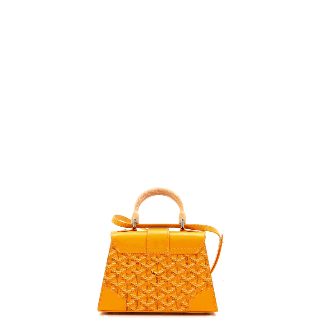 Structured Saigon Top Handle Bag Coated Canvas with Leather Mini