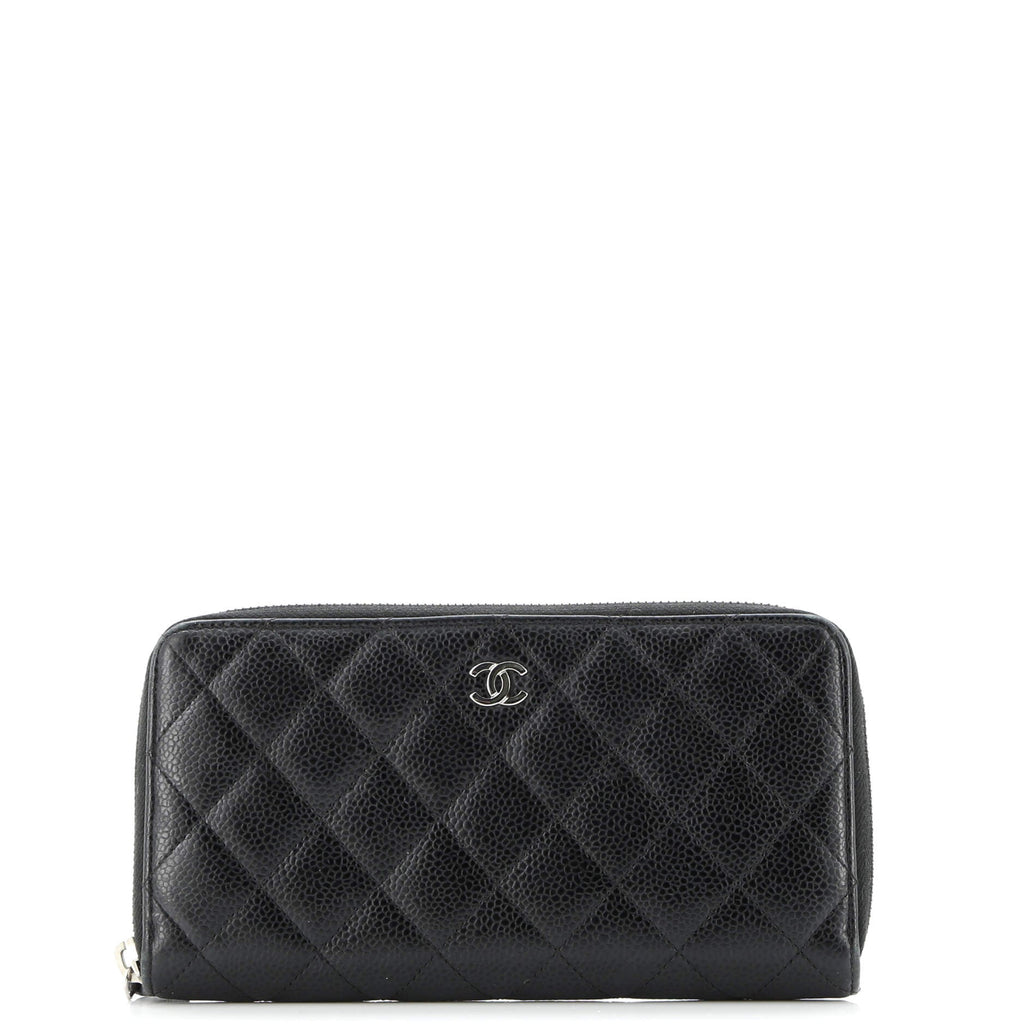 Zip Around Organizer Wallet Quilted Caviar Large