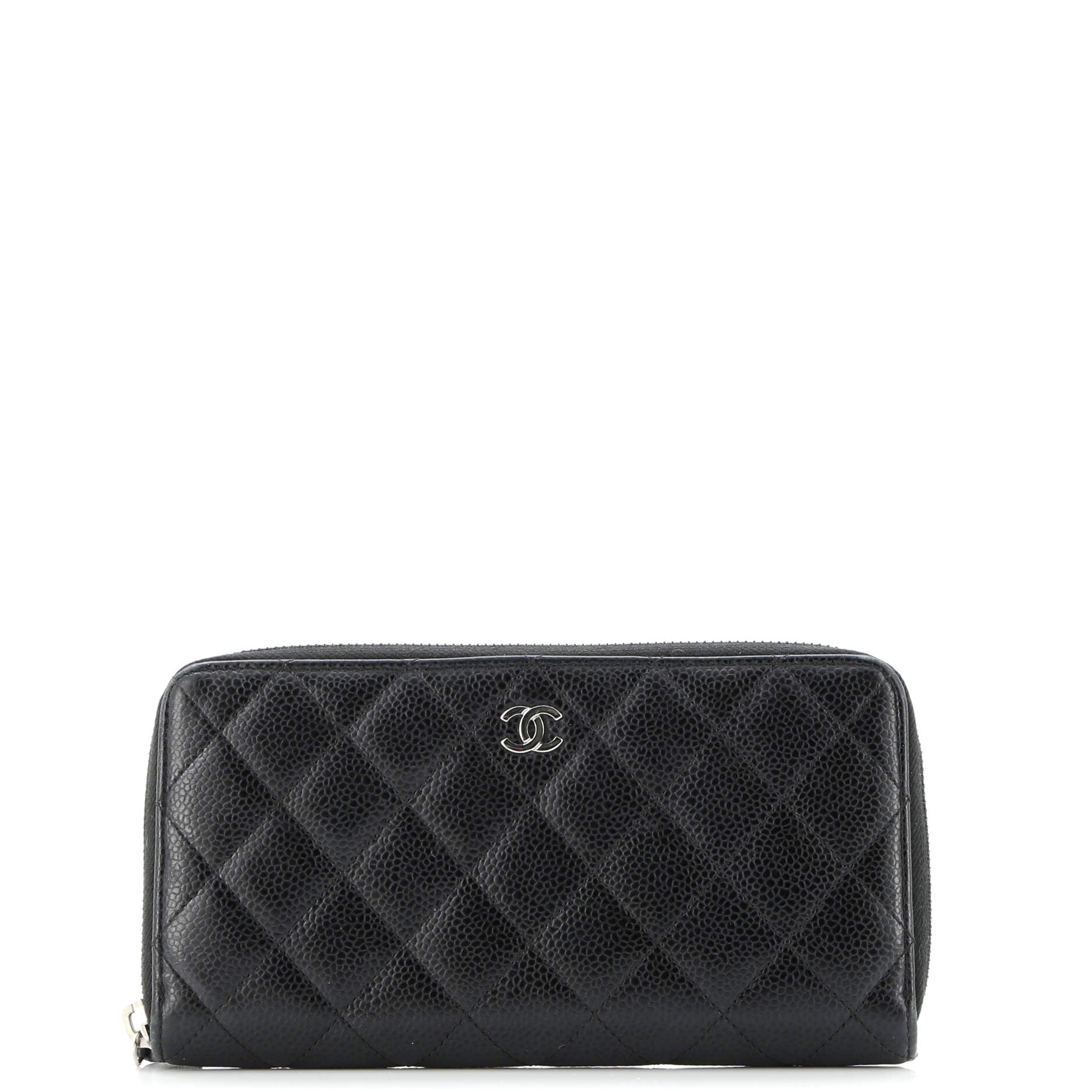 Zip Around Organizer Wallet Quilted Caviar Large