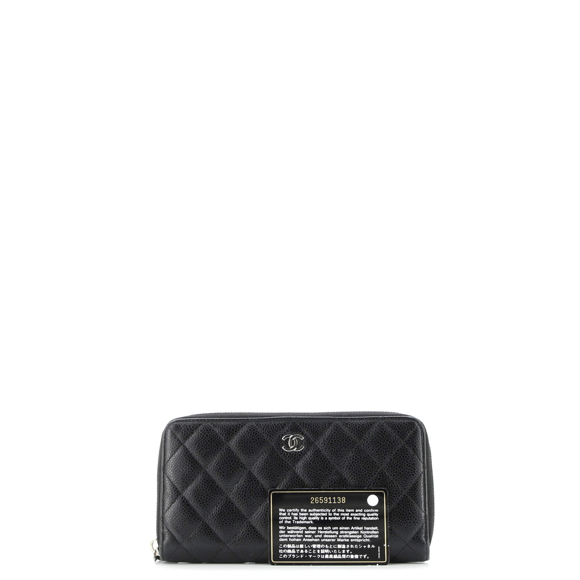 Zip Around Organizer Wallet Quilted Caviar Large