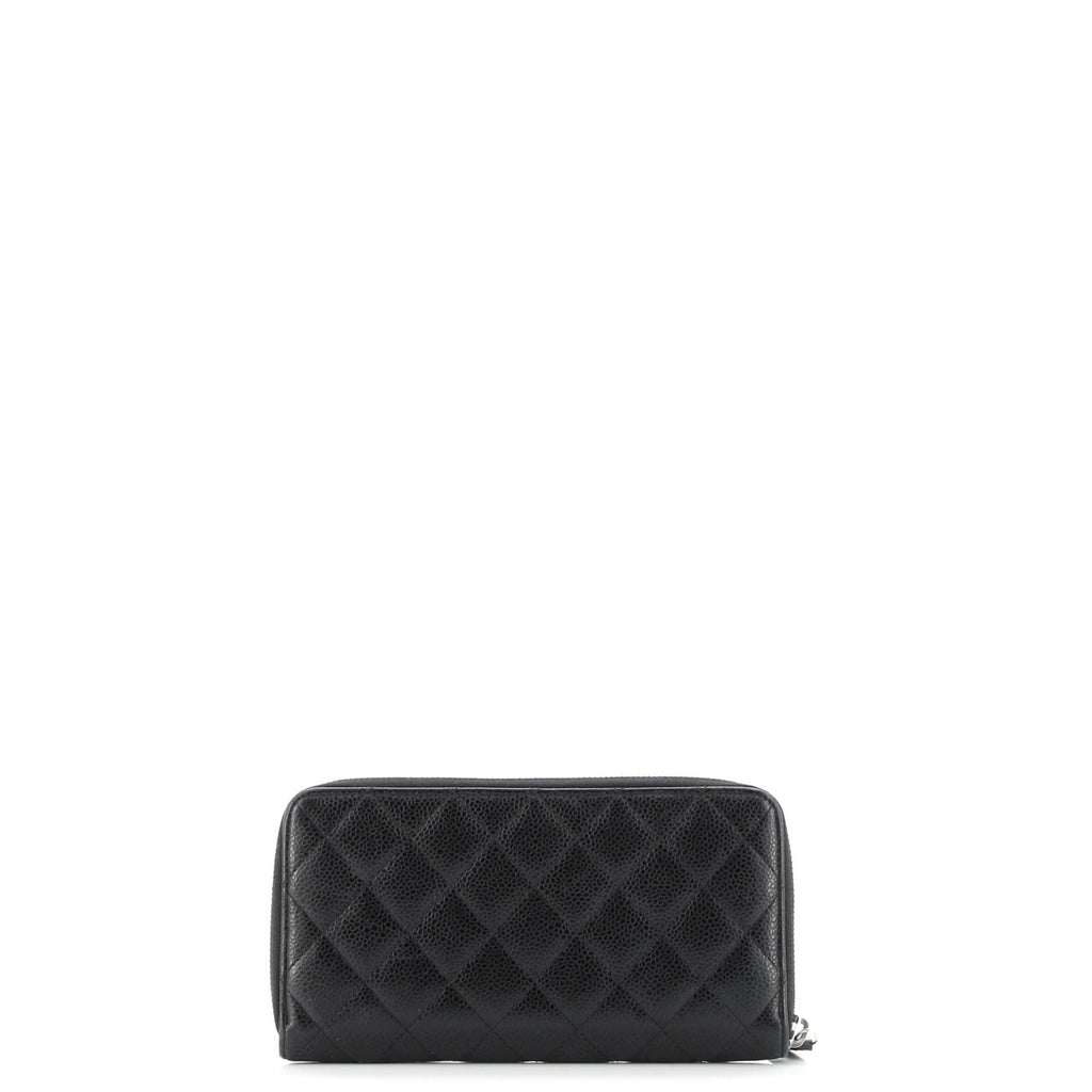 Zip Around Organizer Wallet Quilted Caviar Large
