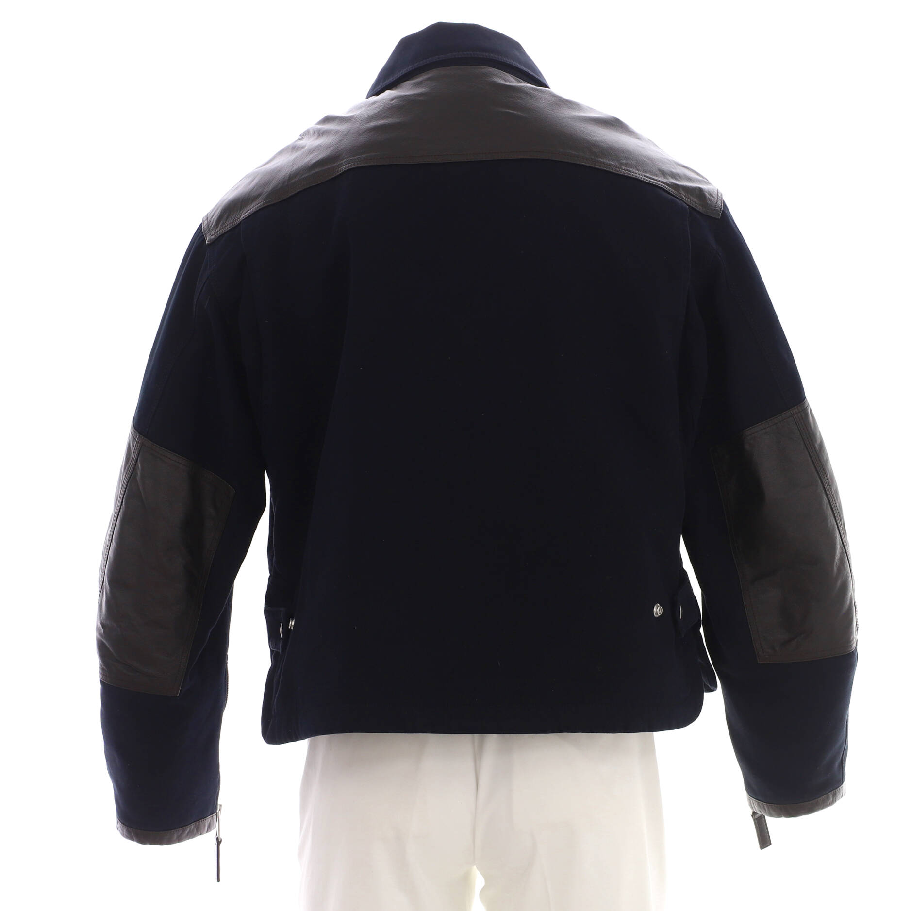 Men's Zip Jacket Cotton with Leather