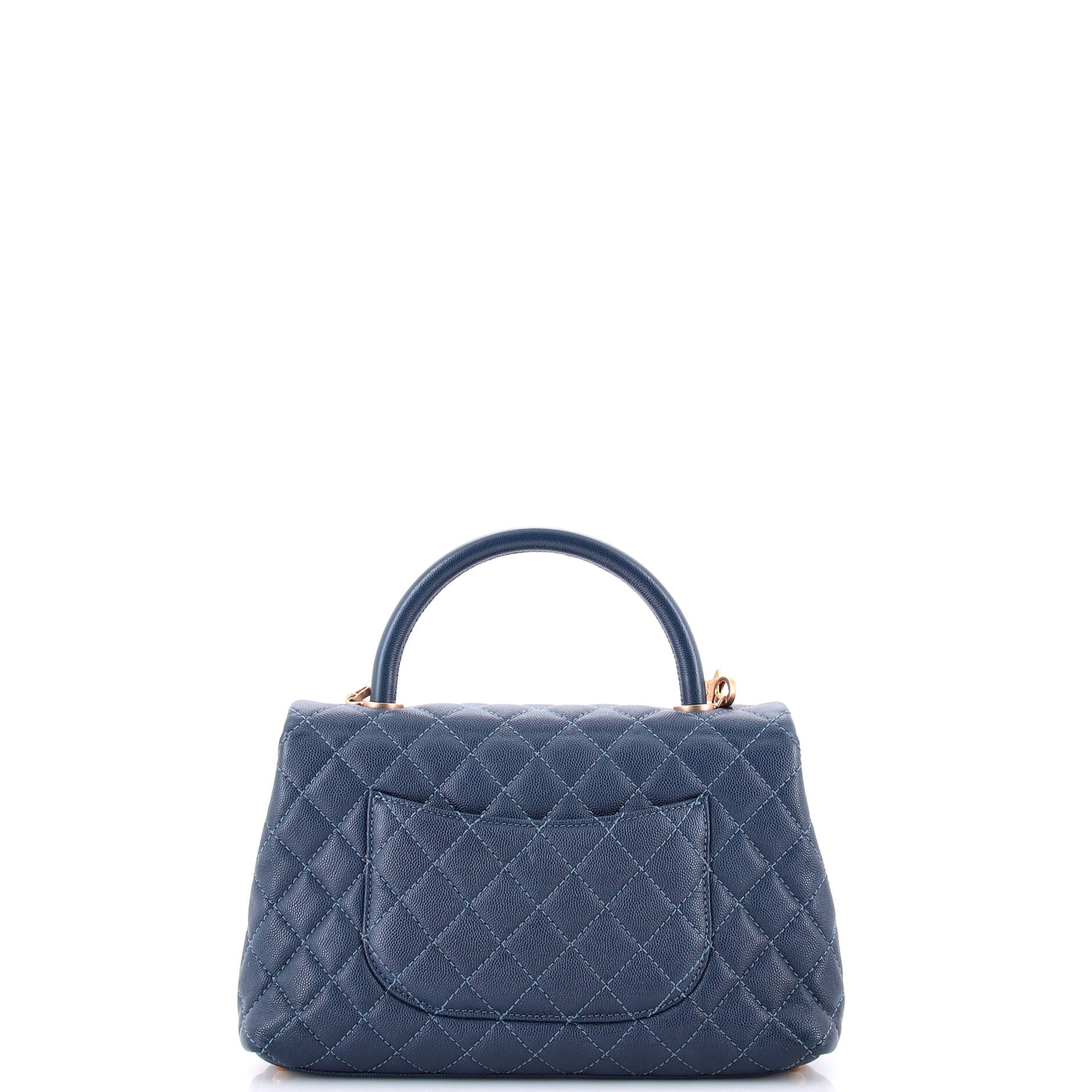 Coco Top Handle Bag Quilted Caviar Small