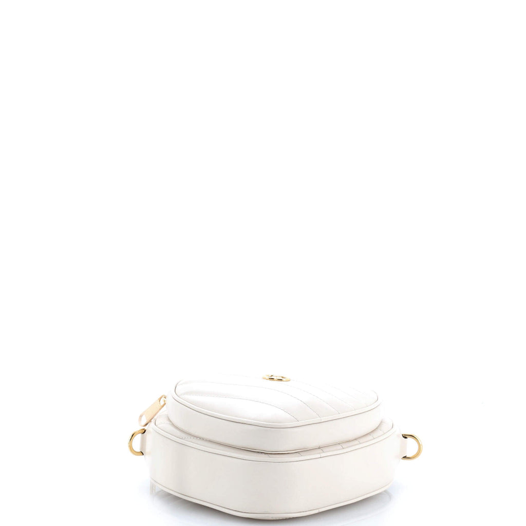Interlocking G Heart Shoulder Bag Diagonal Quilted Leather Mini