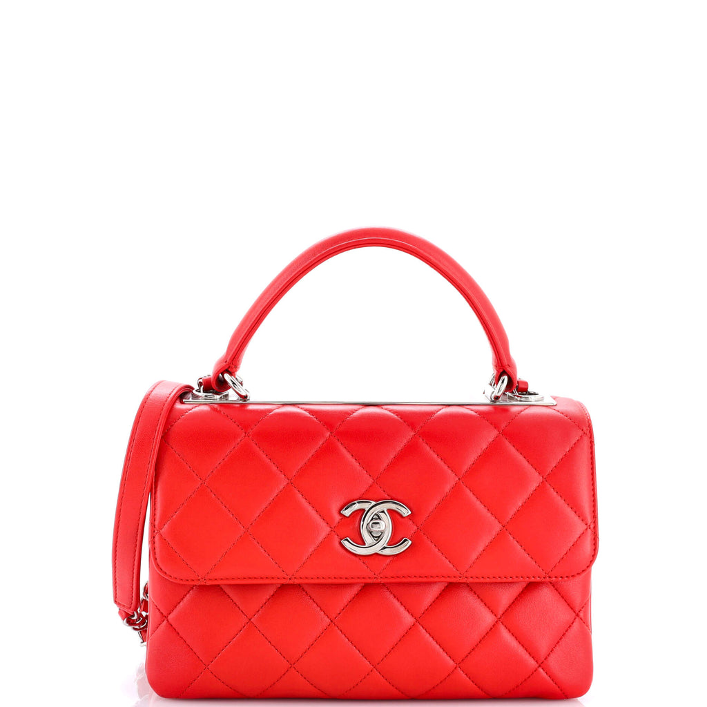 Trendy CC Top Handle Bag Quilted Lambskin Small