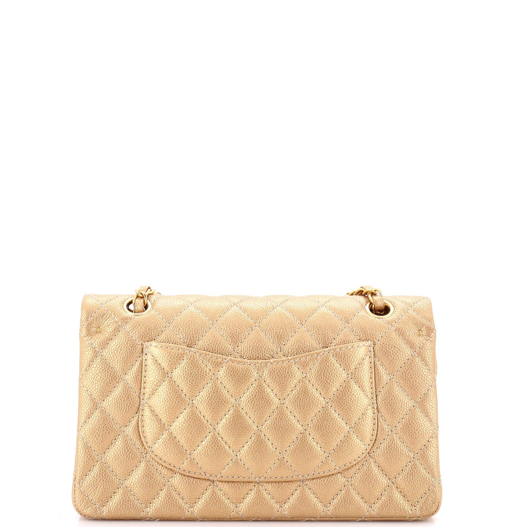 Classic Double Flap Bag Quilted Iridescent Caviar Medium