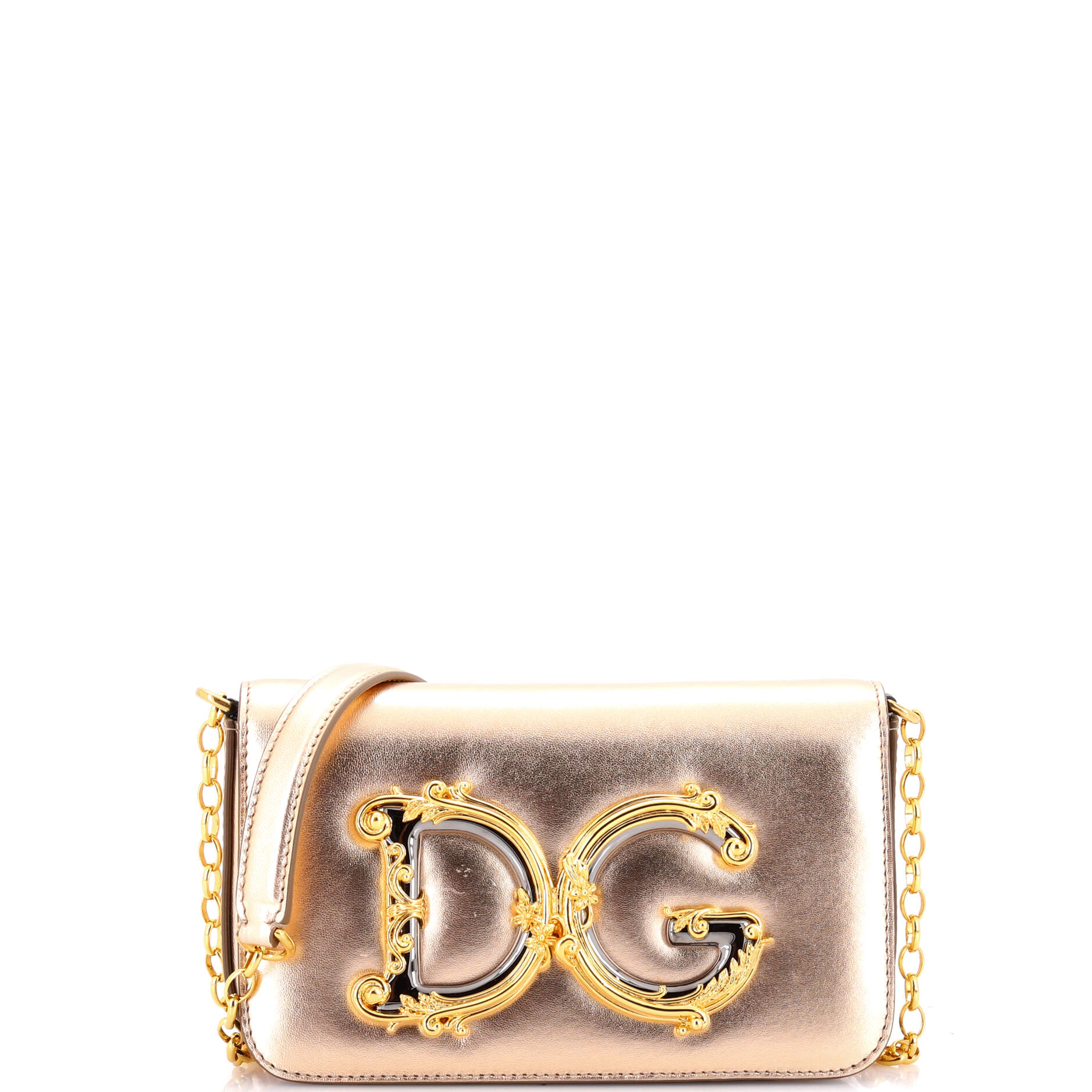 DG Girls Flap Bag Embellished Leather Mini