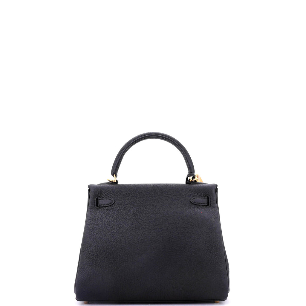 Kelly Handbag Noir Togo with Gold Hardware 25