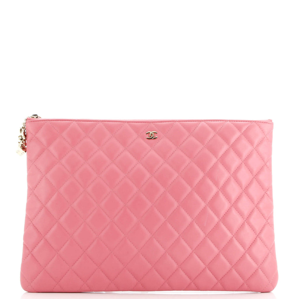 CC Casino O Case Clutch Quilted Lambskin Large