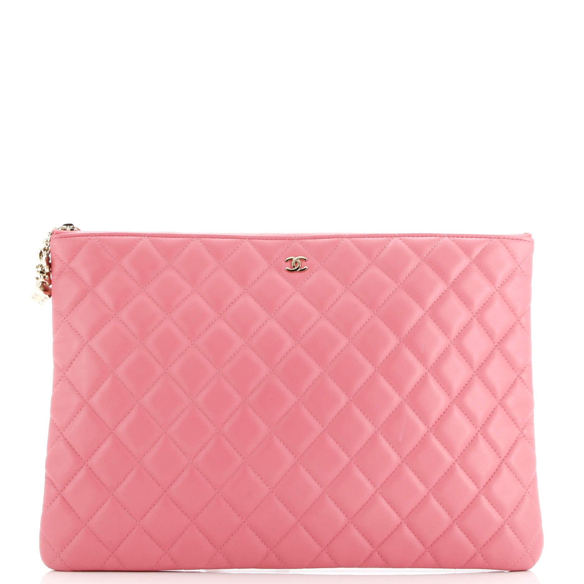 CC Casino O Case Clutch Quilted Lambskin Large