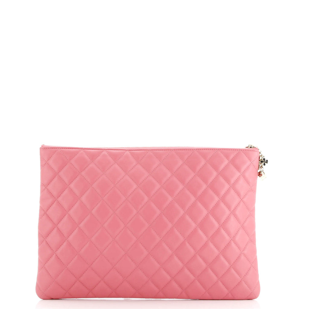 CC Casino O Case Clutch Quilted Lambskin Large