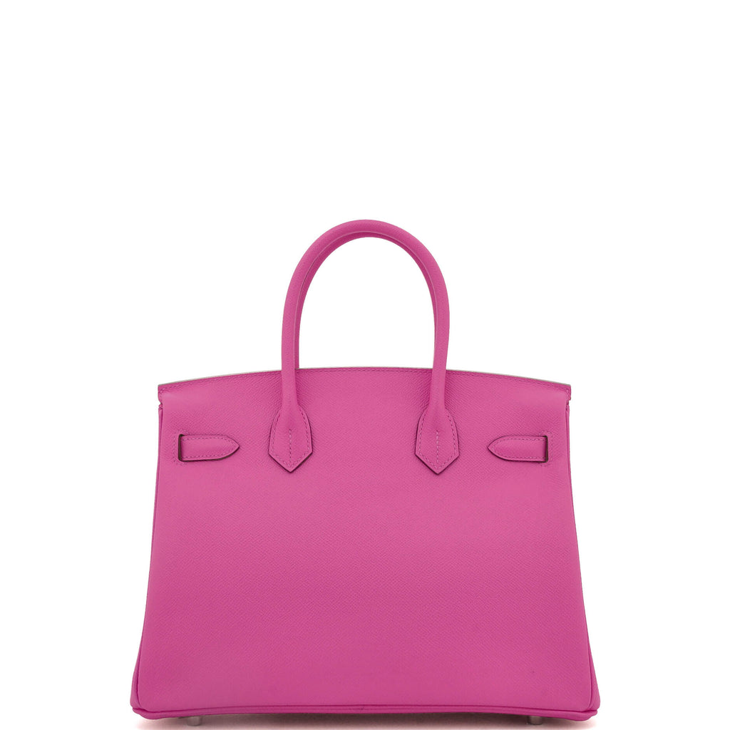 Birkin Handbag Rose Pourpre Epsom with Palladium Hardware 30