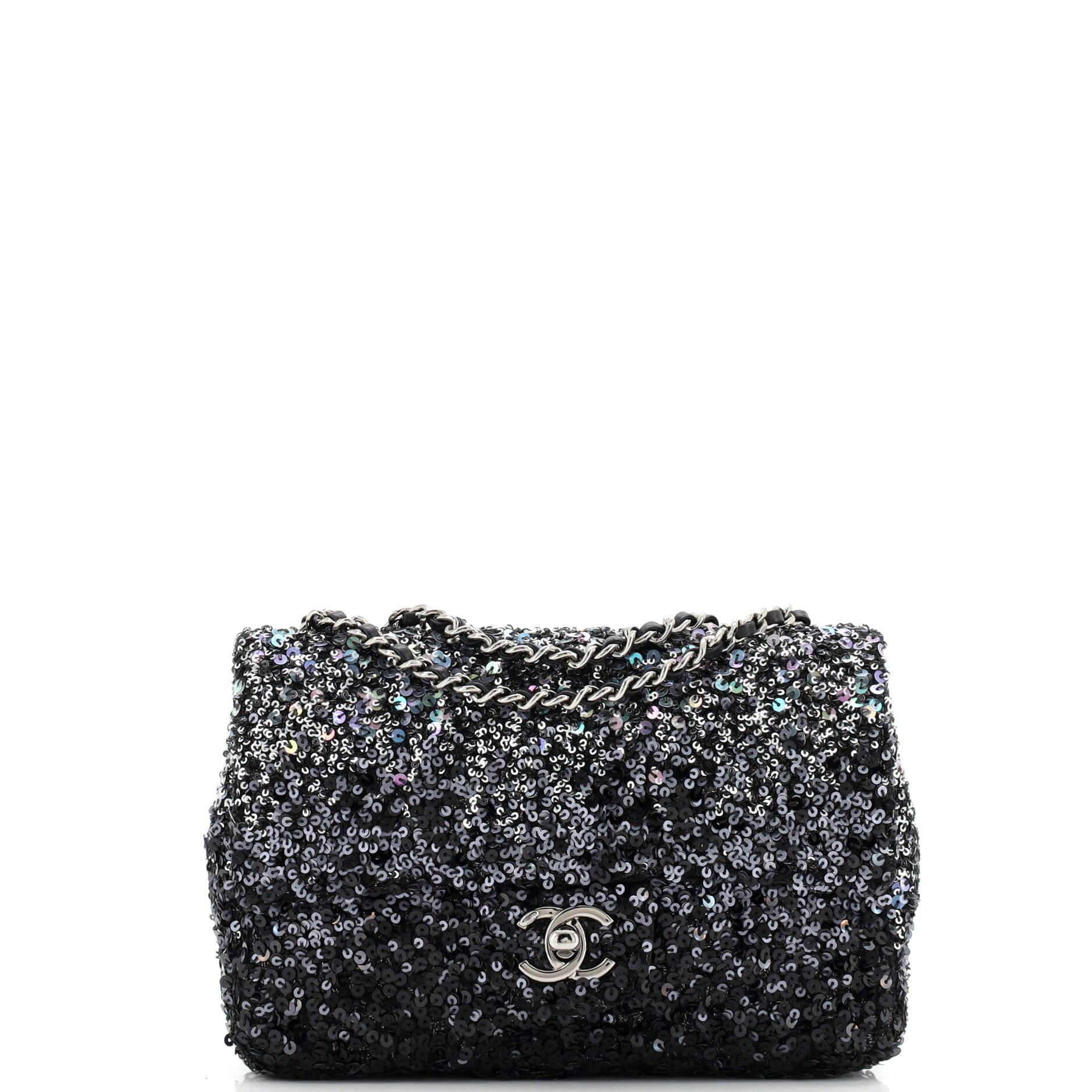 Classic Single Flap Bag Sequins Mini