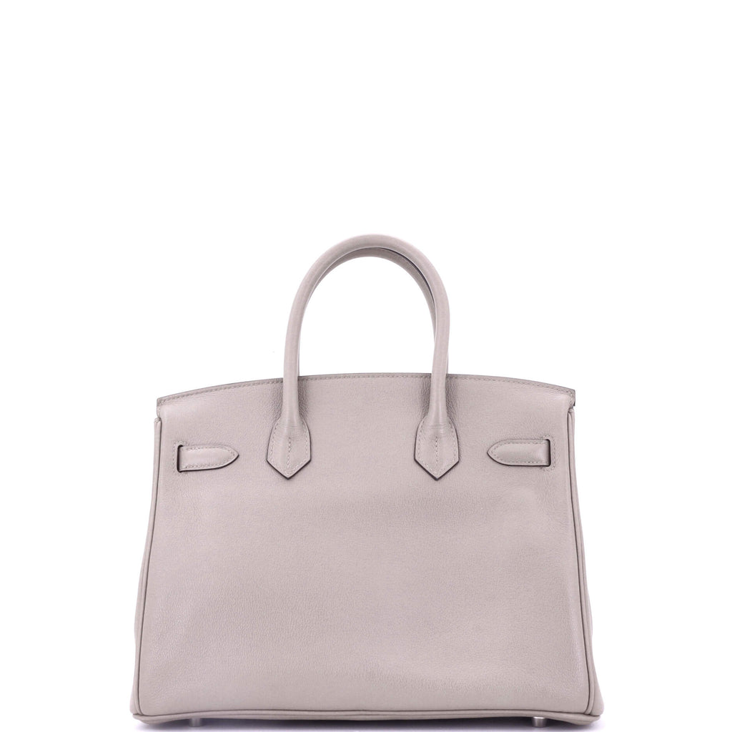 Birkin Handbag Grey Novillo with Palladium Hardware 30