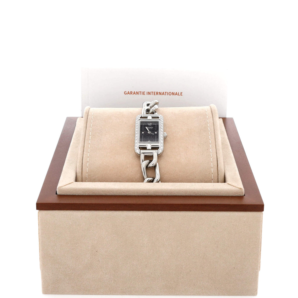 Nantucket Quartz Watch Stainless Steel with Aventurine Dial and Diamond Bezel and Markers 17