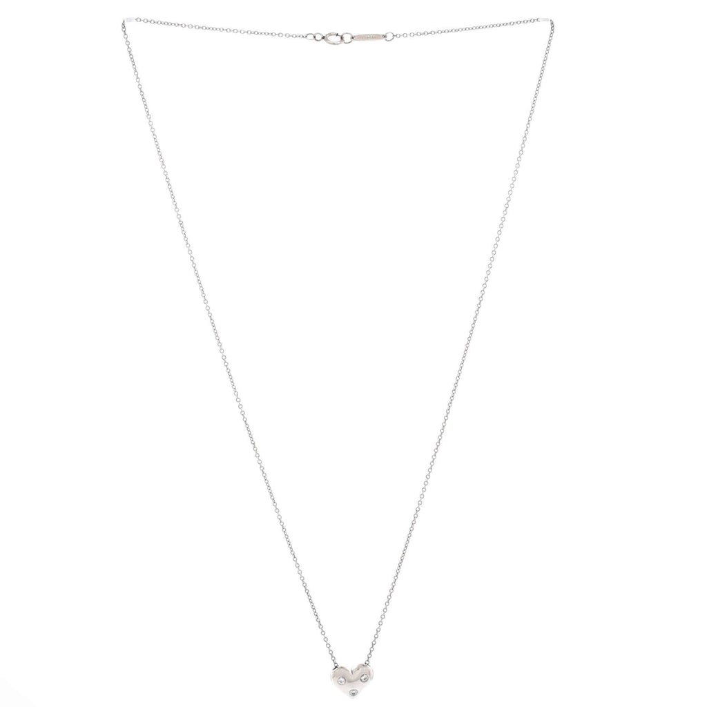Etoile Heart 3 Diamond Pendant Necklace Platinum with Diamonds