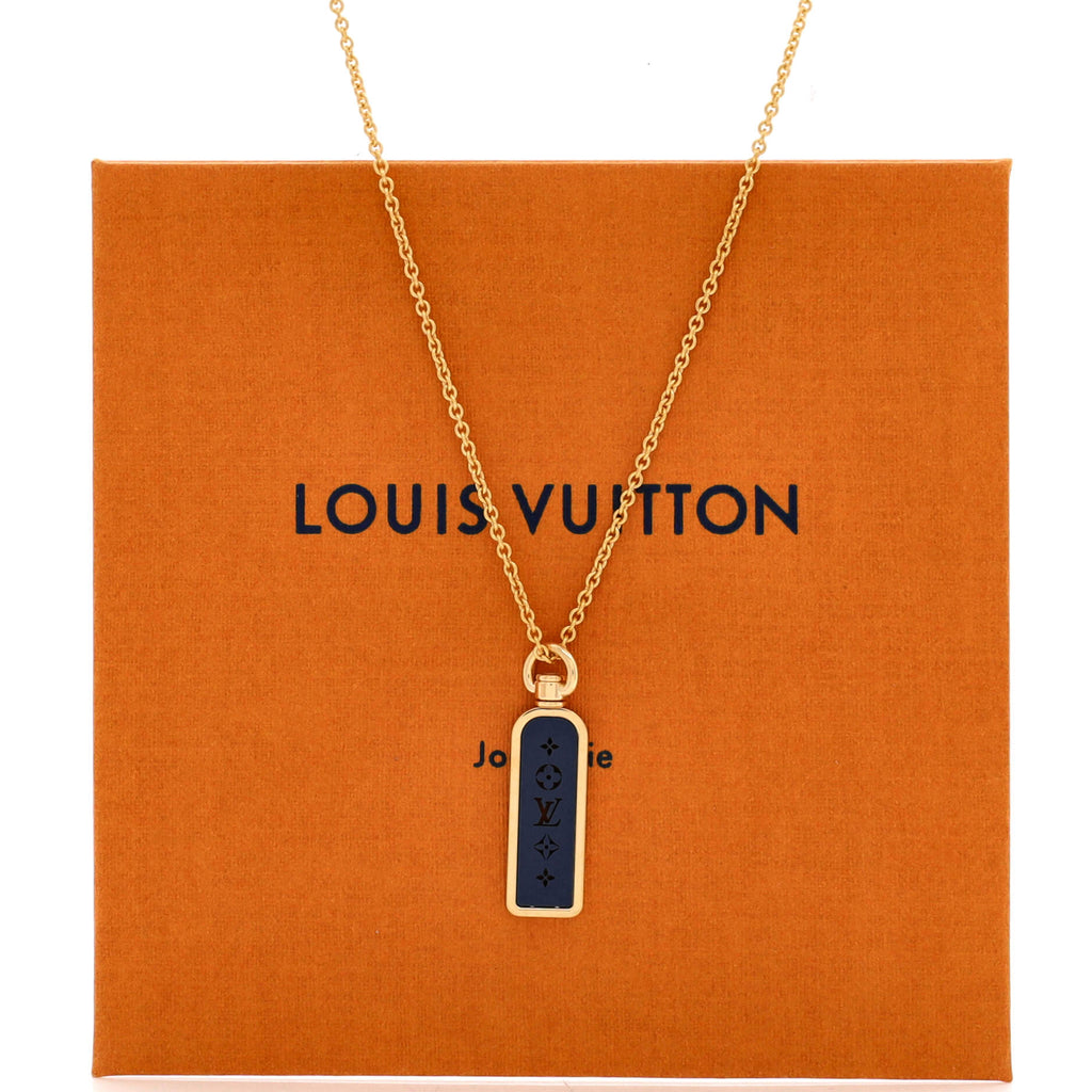 Les Gastons Vuitton Tag Pendant Necklace 18K Yellow Gold and Titanium