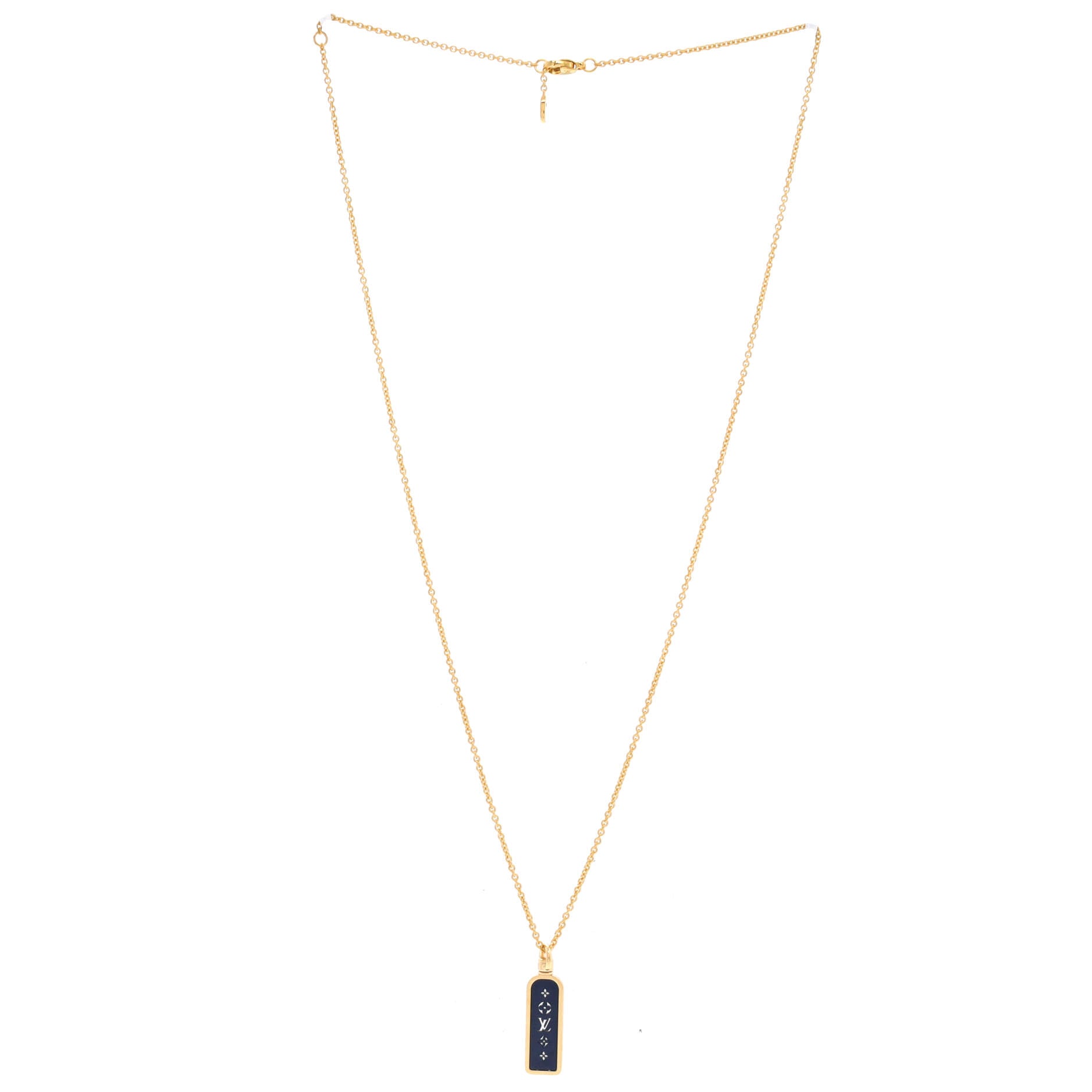 Les Gastons Vuitton Tag Pendant Necklace 18K Yellow Gold and Titanium