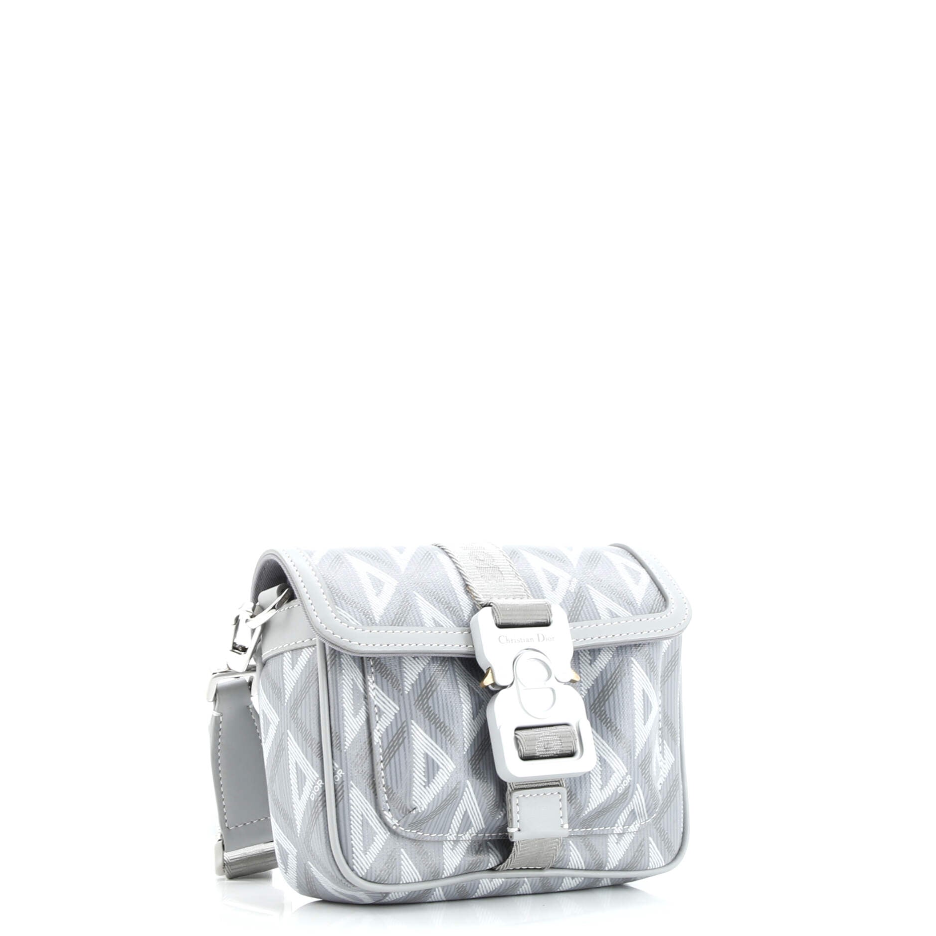 Hit the Road Flap Crossbody Bag CD Diamond Coated Canvas and Leather Mini