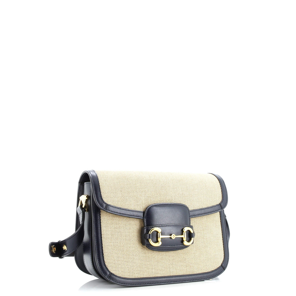Horsebit 1955 Shoulder Bag Canvas and Leather Small