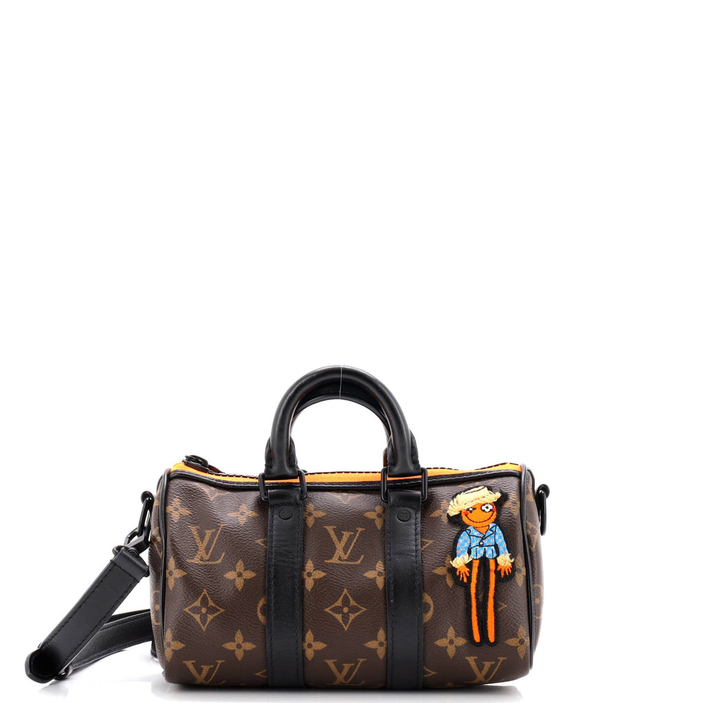 Keepall Bandouliere Bag Monogram Canvas with LV Friends Patch XS
