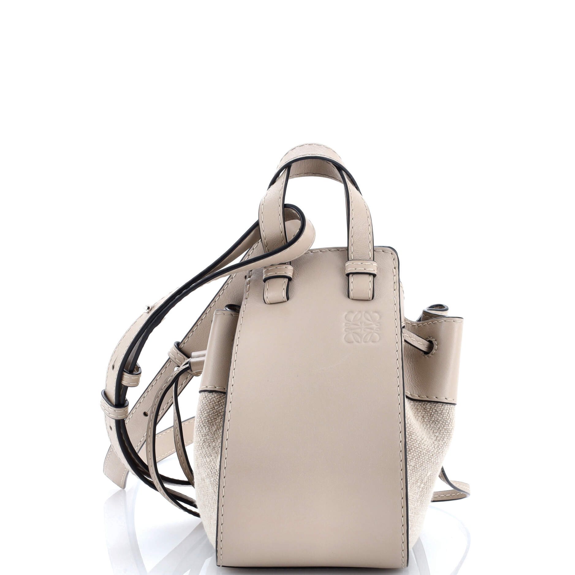 Hammock Bag Leather and Canvas Mini