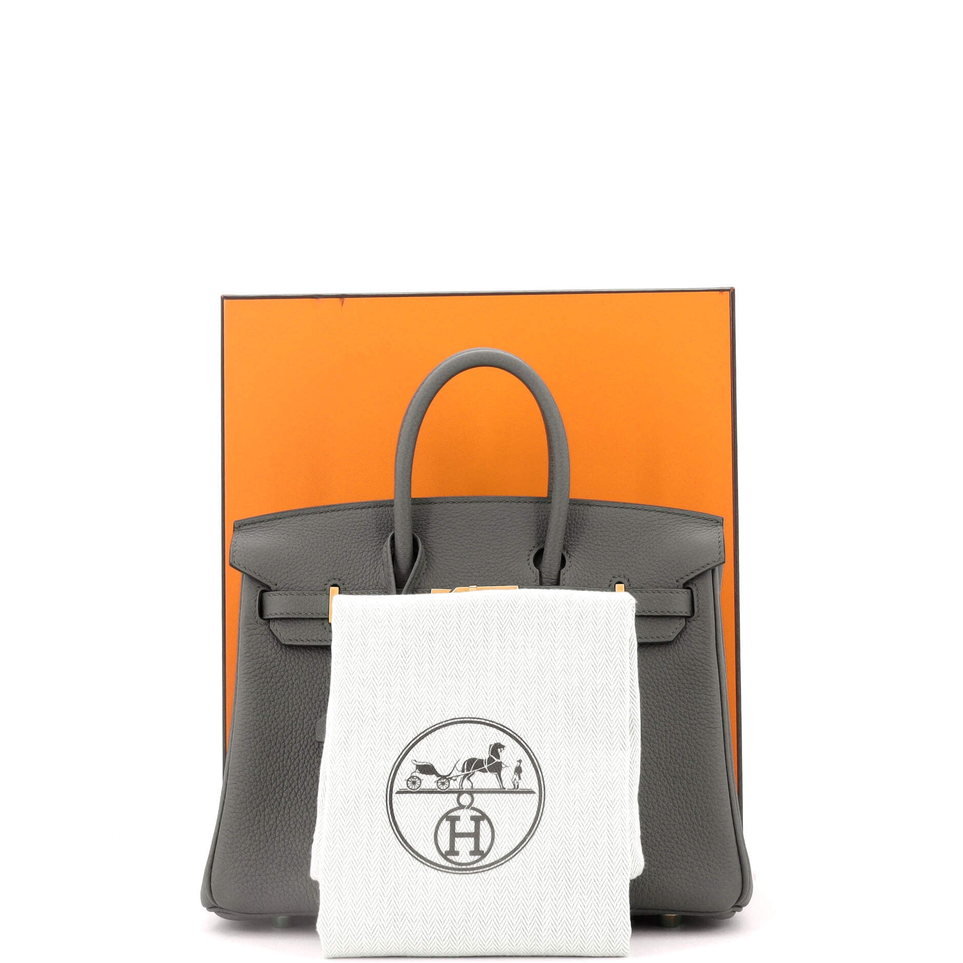 Birkin Handbag Grey Togo with Gold Hardware 25