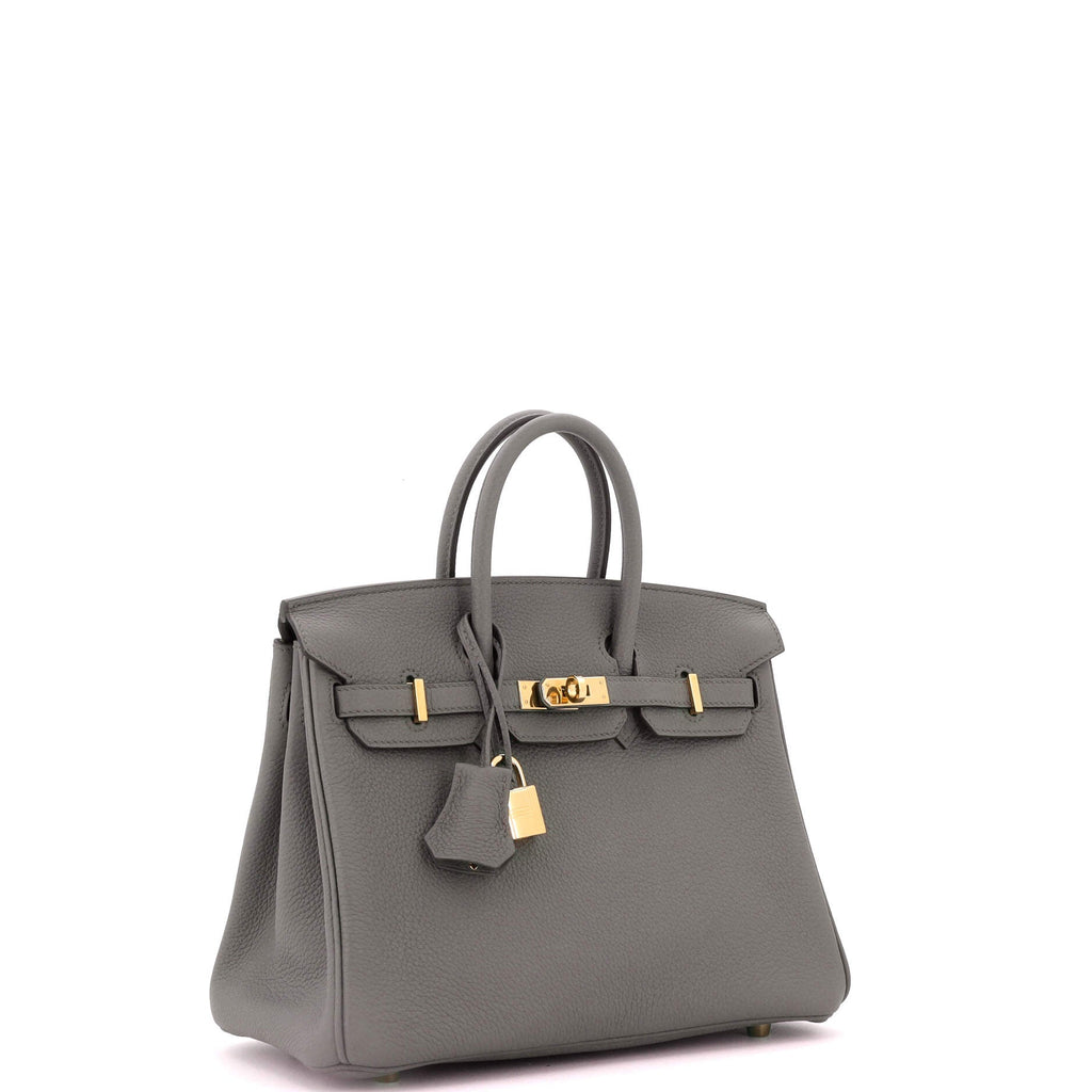 Birkin Handbag Grey Togo with Gold Hardware 25