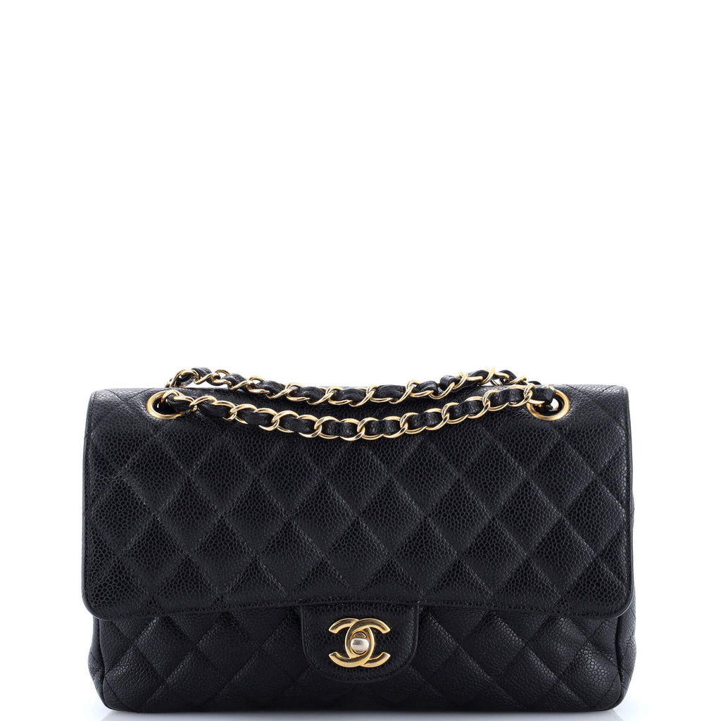 Classic Double Flap Bag Quilted Caviar Medium