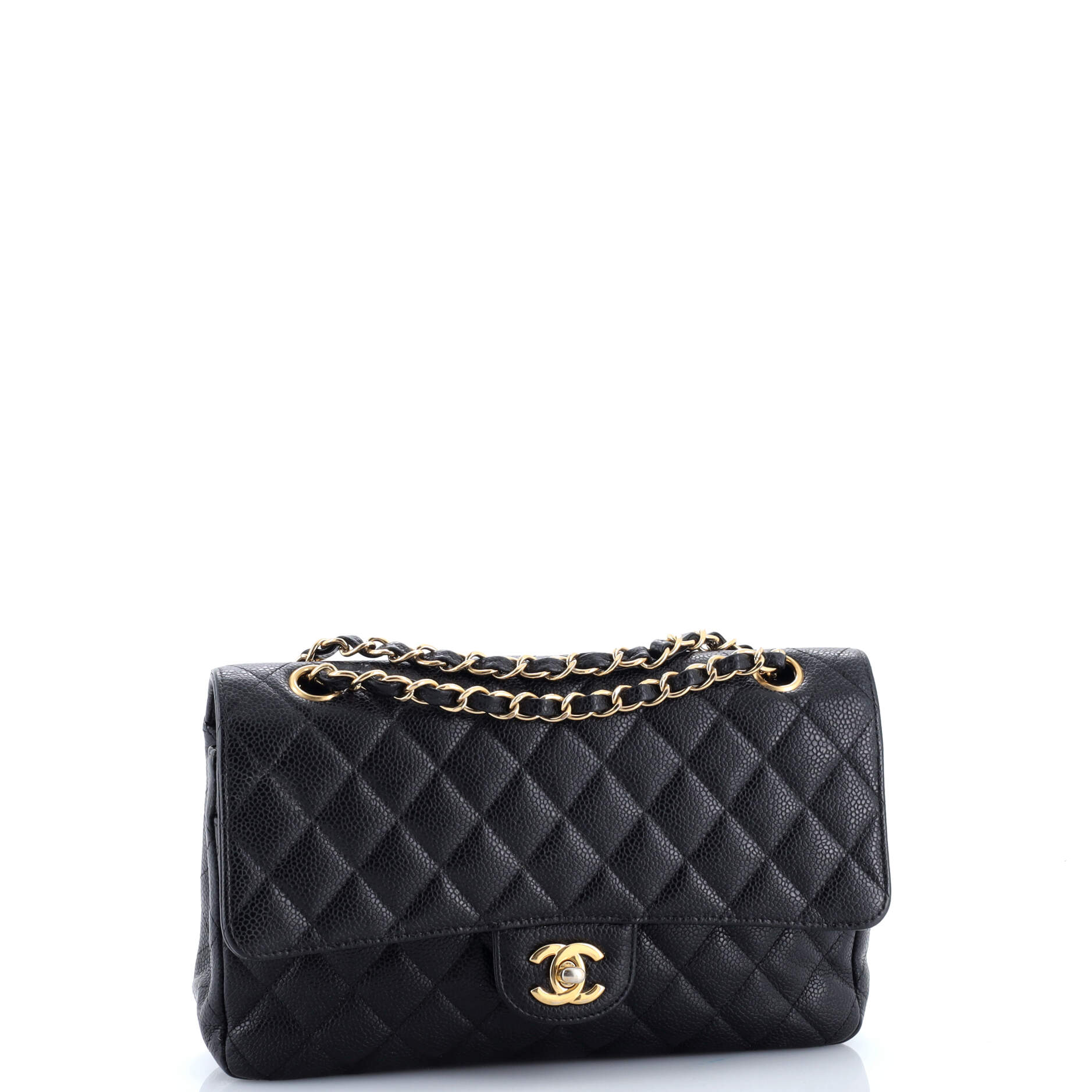 Classic Double Flap Bag Quilted Caviar Medium