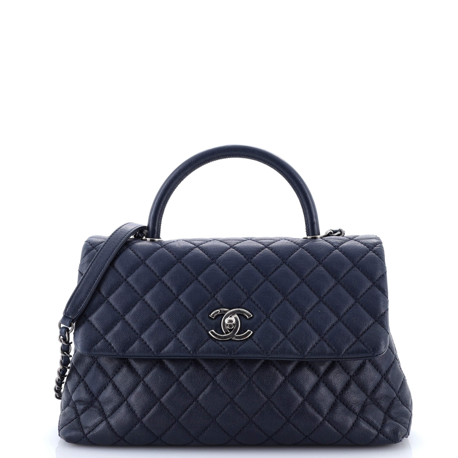 Coco Top Handle Bag Quilted Caviar Medium