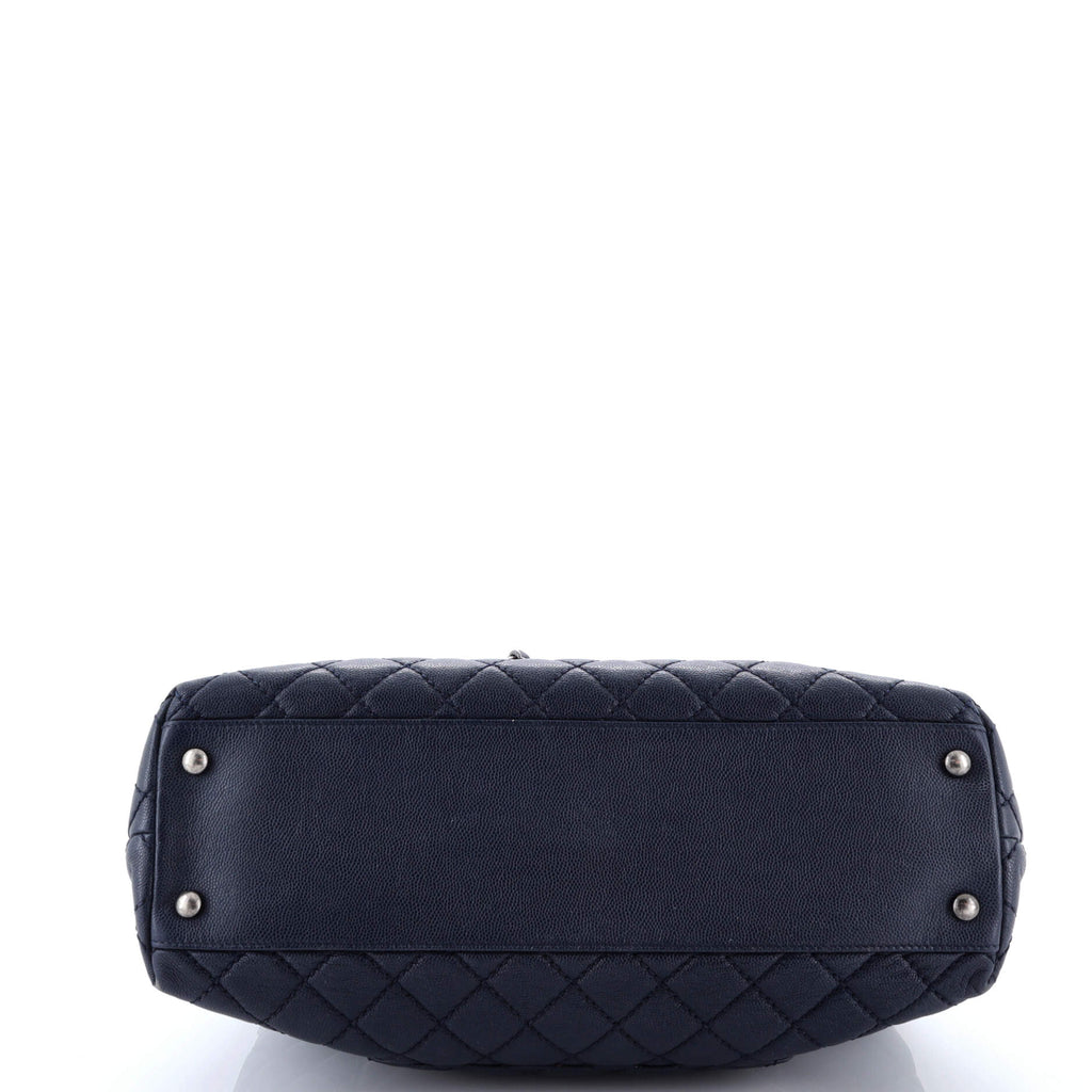 Coco Top Handle Bag Quilted Caviar Medium