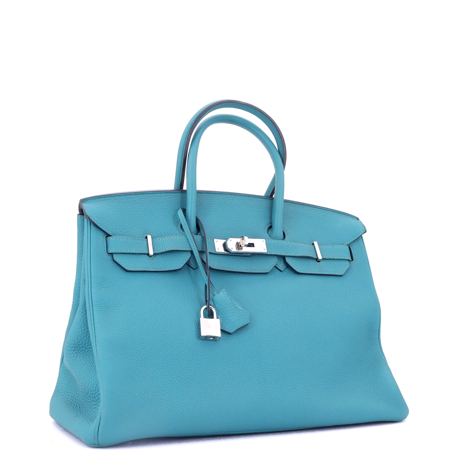 Birkin Handbag Turquoise Togo with Palladium Hardware 35