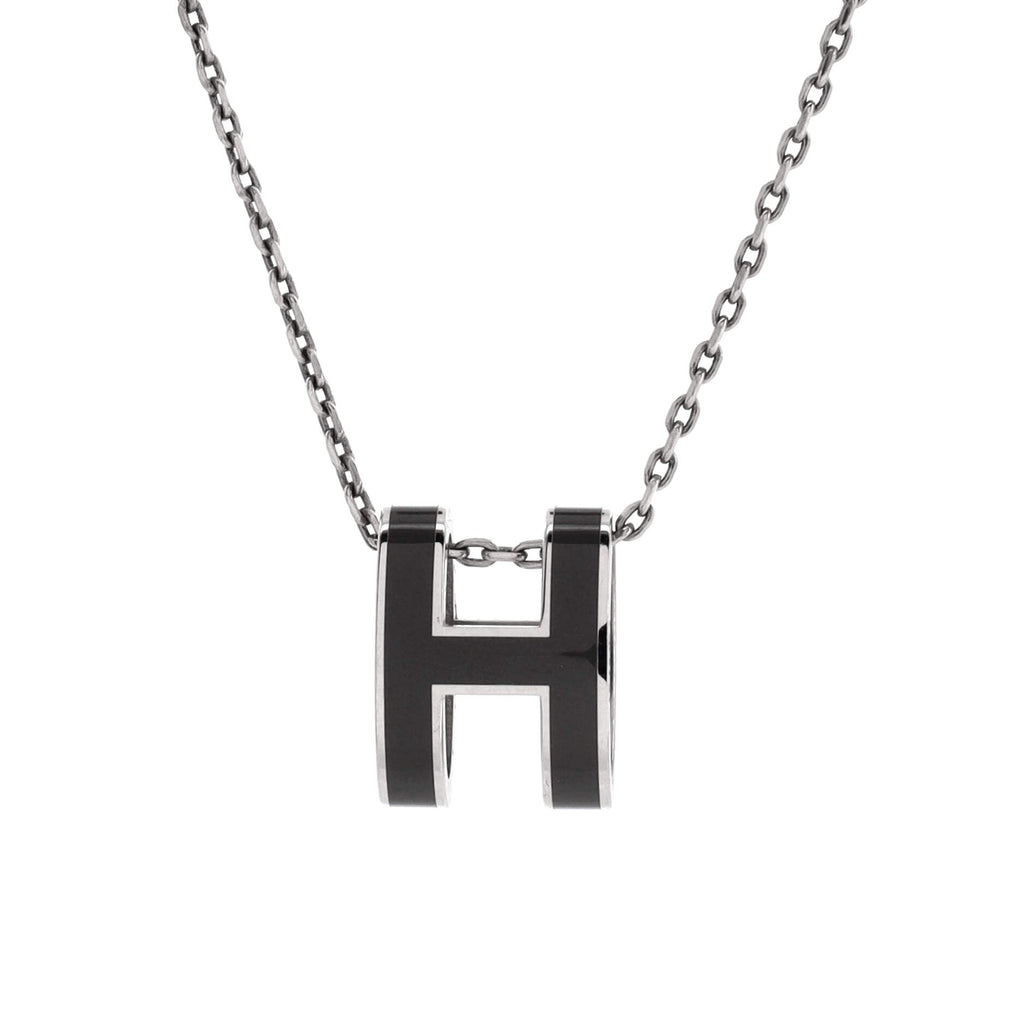 Pop H Pendant Chain Necklace Metal and Enamel