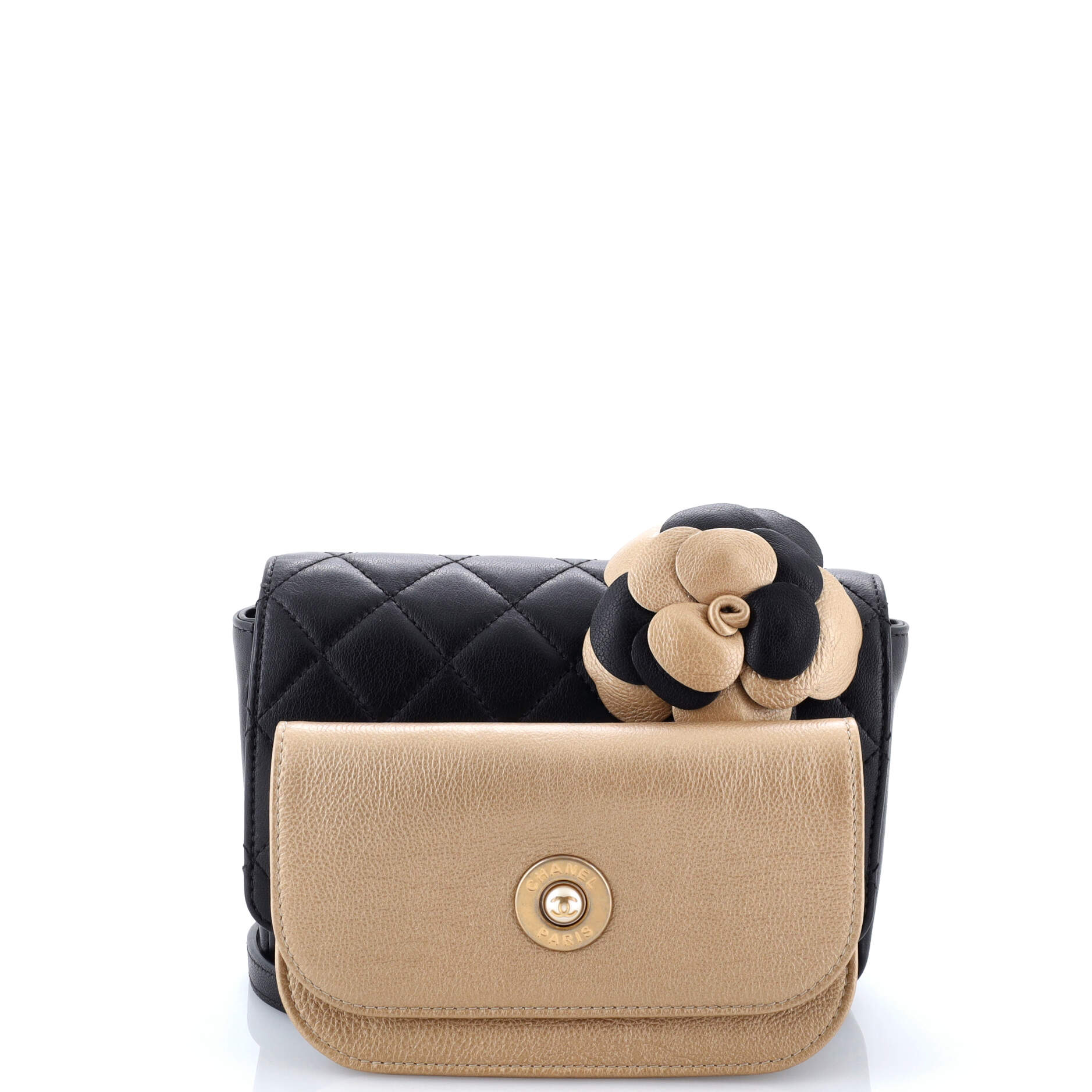 Private Affair Camellia Belt Bag Quilted Lambskin Mini