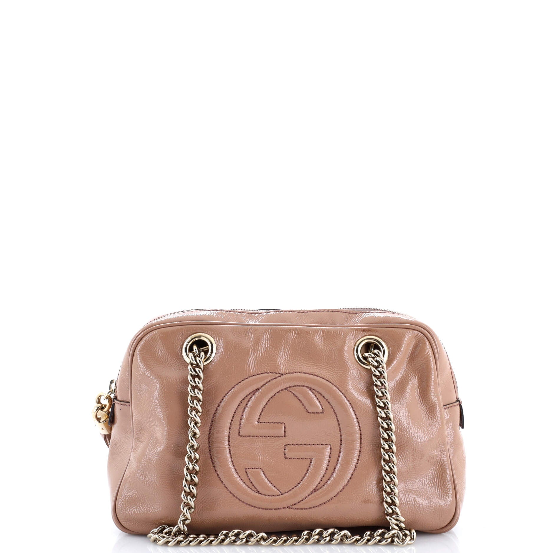 Soho Chain Zip Shoulder Bag Patent Small