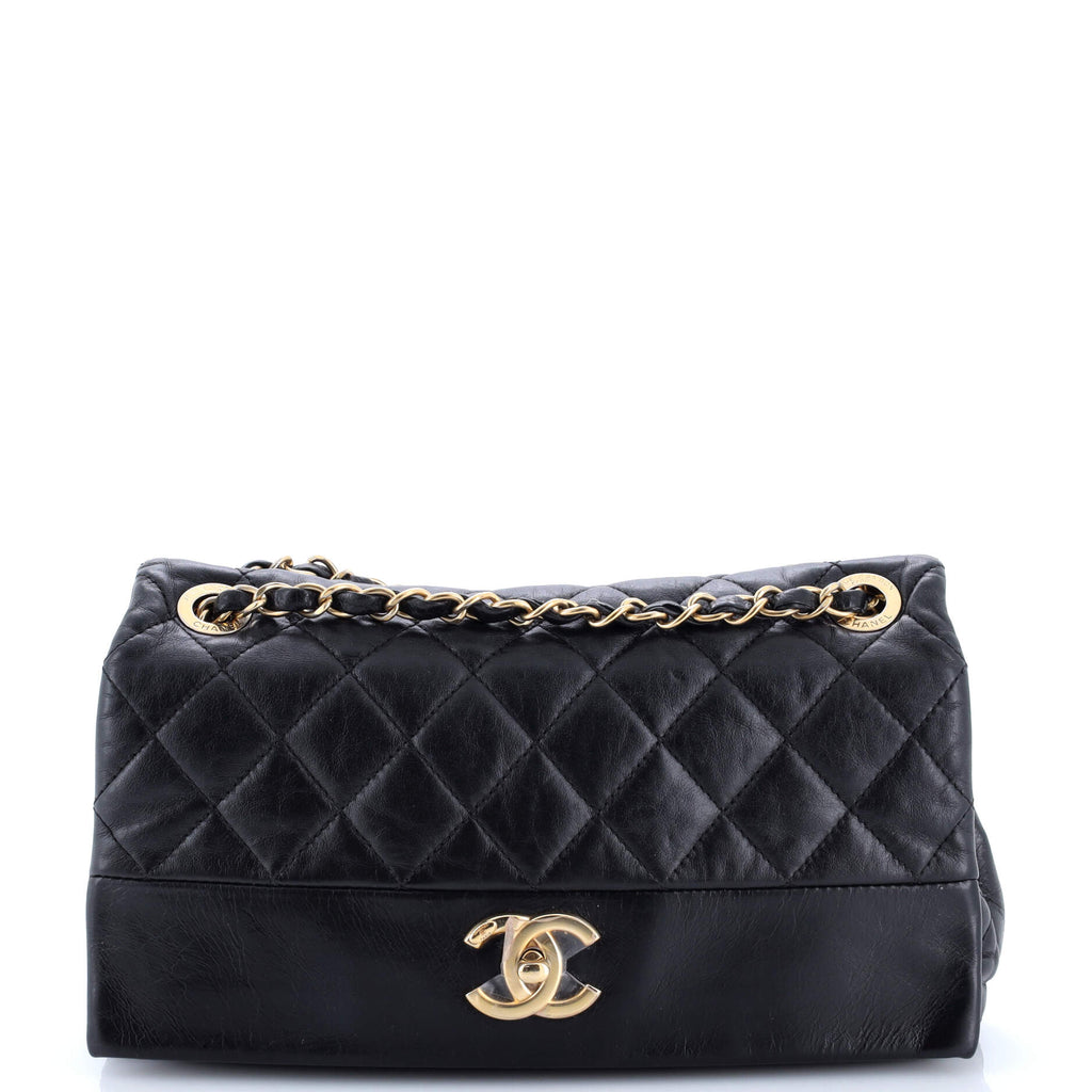 Soft Elegance Flap Bag Quilted Distressed Calfskin Medium