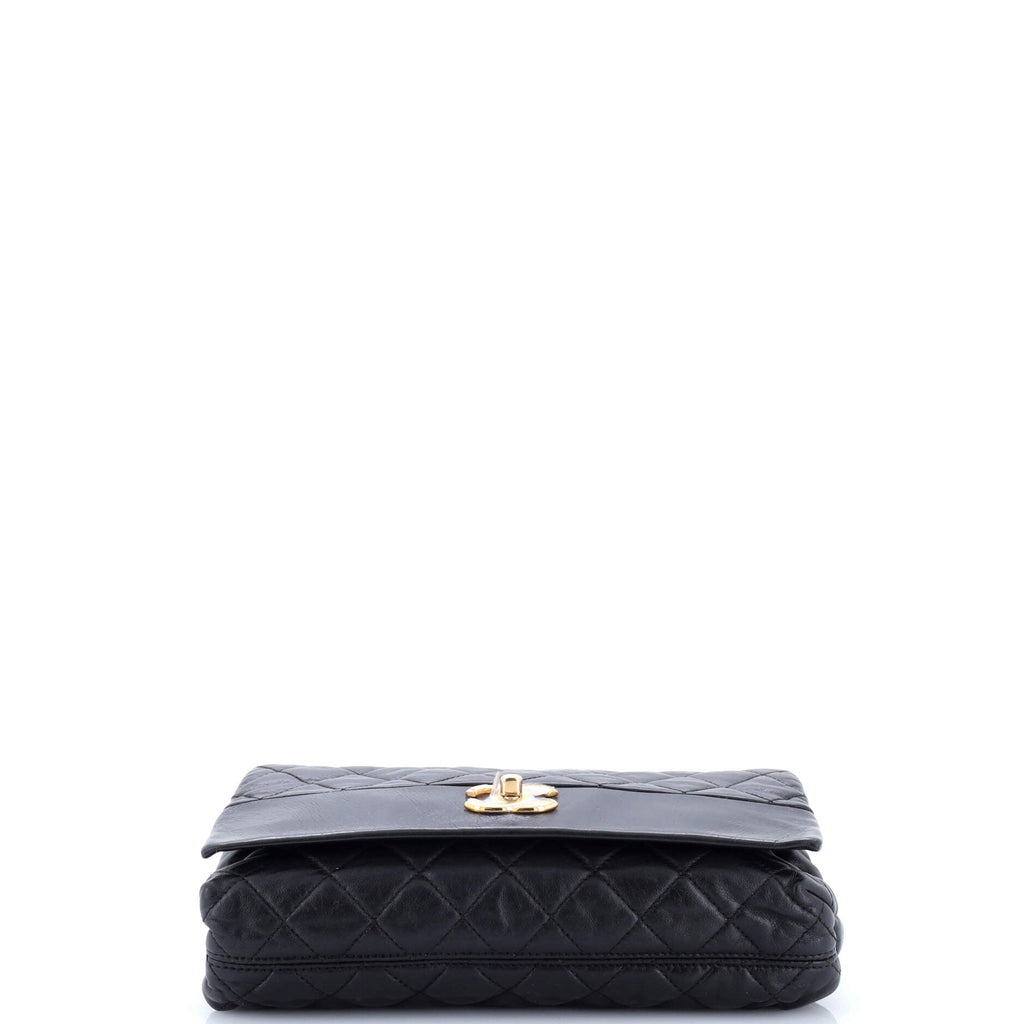 Soft Elegance Flap Bag Quilted Distressed Calfskin Medium