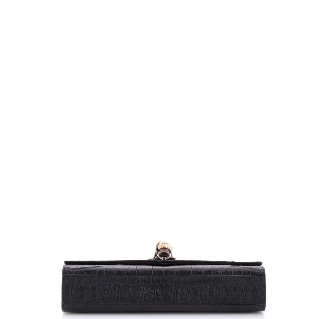 Classic Monogram Tassel Crossbody Bag Crocodile Embossed Leather Medium