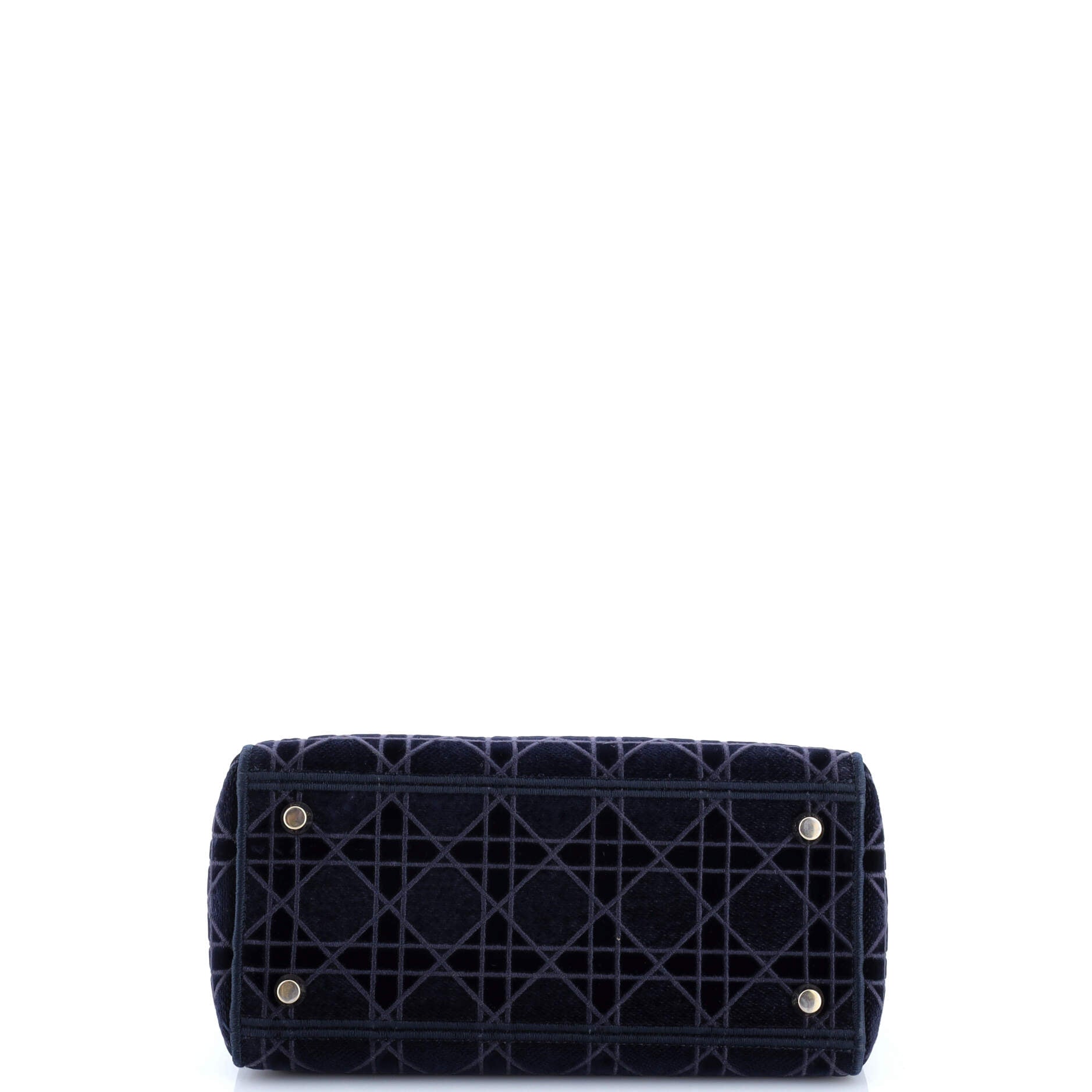 Lady D-Lite Bag Cannage Embroidered Velvet Medium